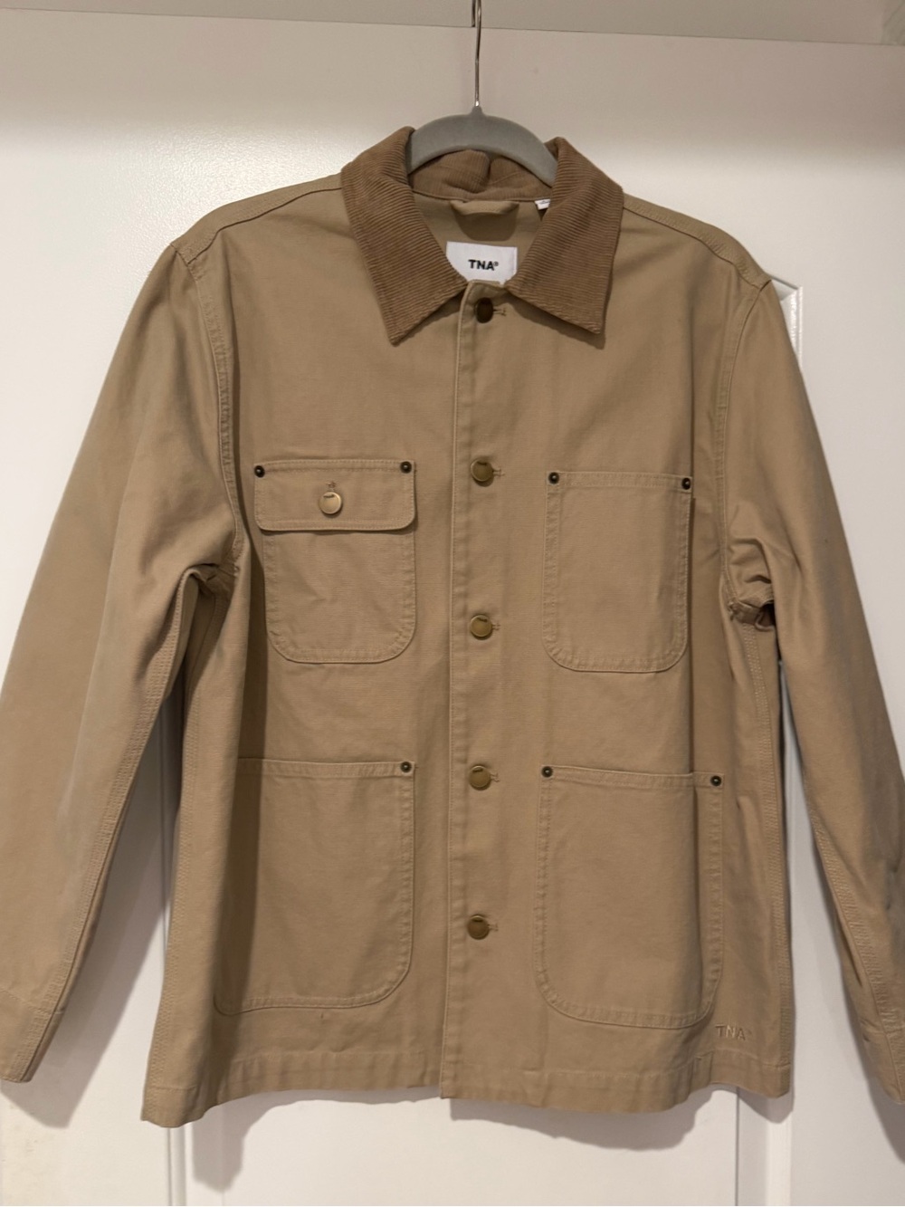 TNA Tan Canvas Chore Jacket with Corduroy Collar